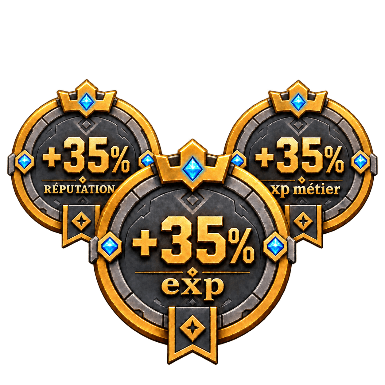 Bundle d'Expériences + Métiers + Réputation 35% — abonnement 1 mois