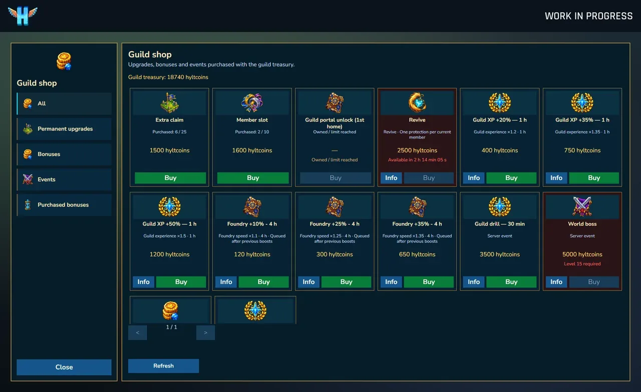 The guild shop