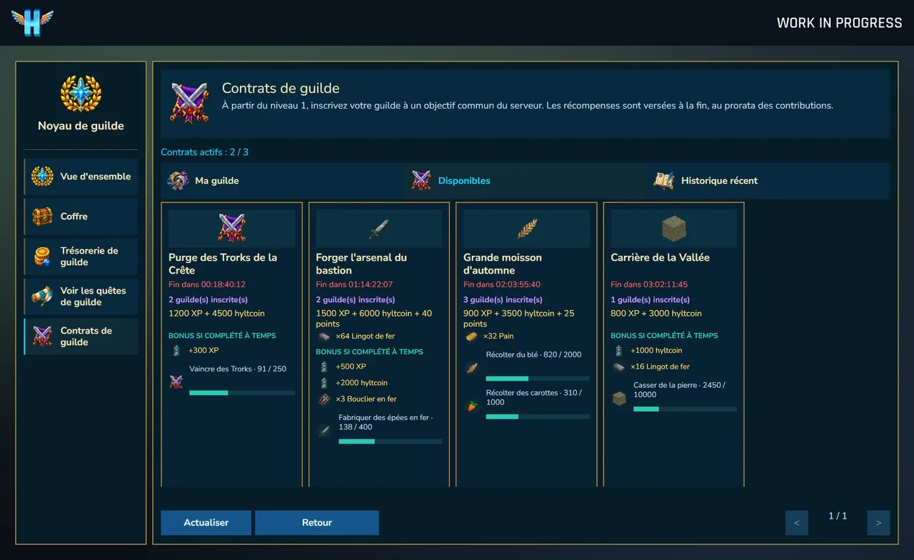 Les contrats de guilde