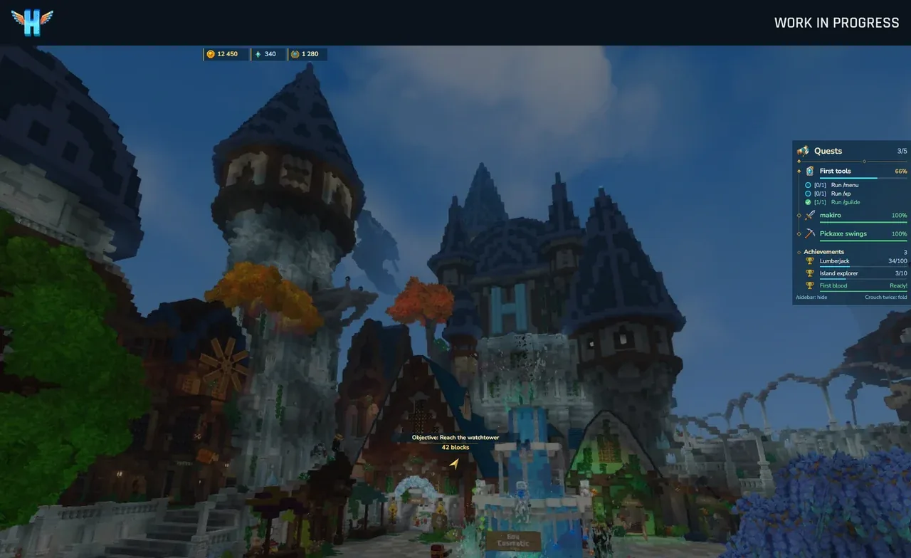 The whole interface in its place