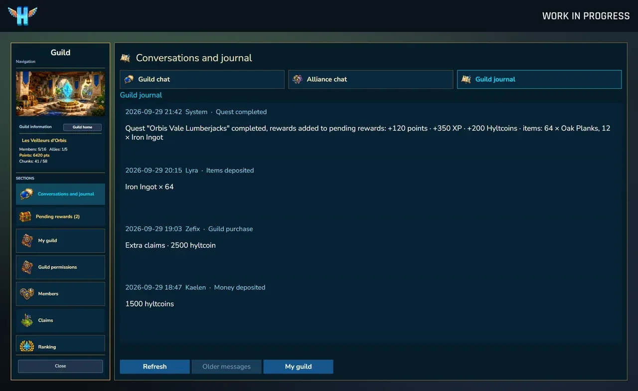 The guild log